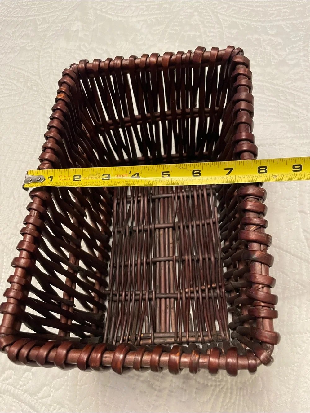 Auburn Woven Wicker Rectangular Basket Bin Storage Container Decor